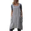 Amlztr Women's Pinafore Apron Cross Back Apron with Pockets Cotton