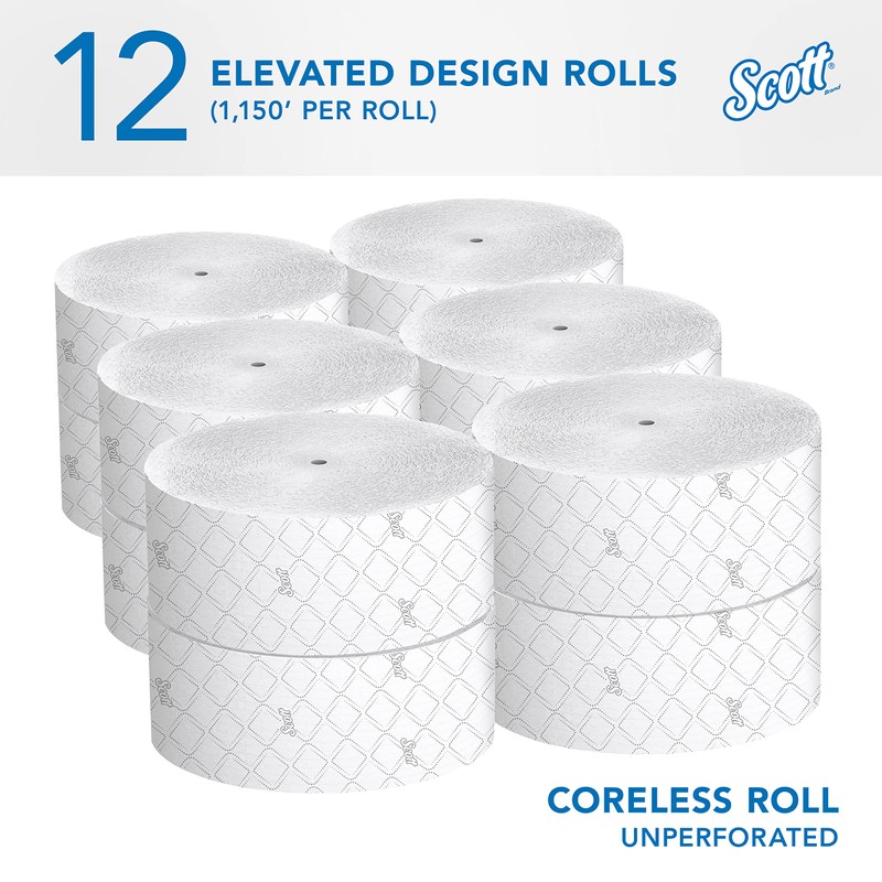 Scott Professional Coreless High-Capacity Jumbo Roll Bulk Toilet Paper (07006),