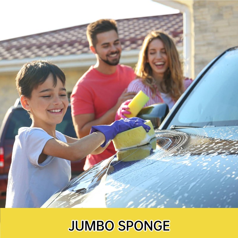 2 PCS Car Sponges, Anti Scratch Technology Jumbo Sponges For