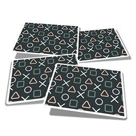 Vinyl Rectangle Stickers (Set of 4) 10cm - Gamer Buttons Gaming Console Computer for Laptops, Tablets, Luggage, Scrap Booking, Fridges #170581