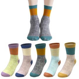 Sammy Agora Women's Socks, 5 Pairs Set, 9.1 - 9.8 inches (23 - 25 cm), Cute, Long Length, Short Socks, Women's Socks, High Gauge, Absorbent, Quick Drying, Breathable, Sweaty, Cute, Casual, A set, 23.0