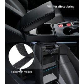 Thenice for 11th Gen Civic Armrest Box Cover Center Console Storage Organizer Leather Protector for Honda Civic 2022 2023 2024 with CVT -Gray Seamline