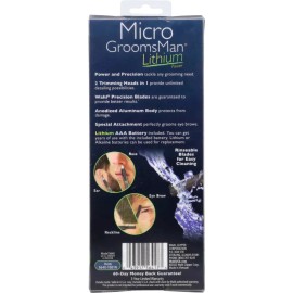 Wahl NEW Wahl Micro GroomsMan Lithium Power 2 in 1 Personal Trimmer 5640-1001N Silver