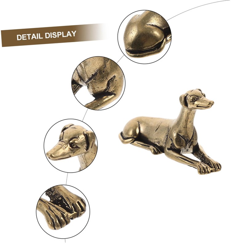 Ciieeo Retro Brass Hound Figurine Brass Dog Adornment Unique Animal