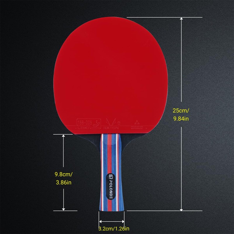 POLONDE Table Tennis Racket, Professional Ping Pong Bat with ITTF
