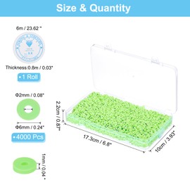 PATIKIL 4000 Pcs Clay Beads Bracelet Making Kit, 6mm Flat Round Polymer Clay Spacer Beads Preppy Heishi Beads Disk with Elastic String for DIY Jewelry Making, Fluorescent Green