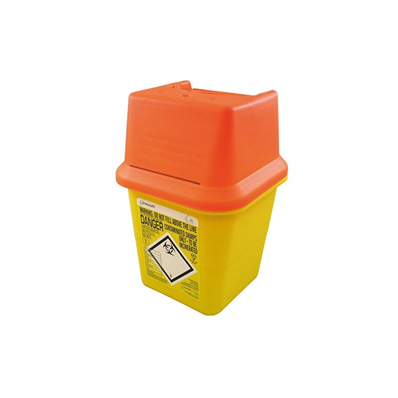 Frontier 41005410 Lid Plastic Sharps Needle Bin, 4 L, Orange