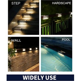 SHONELIGHTING Pool Light, Solar Powered Poolside LEDs for Inground Pool, Ultra-Thin 2-Way Lighting for Deck, Edge, Wall, Step, Outdoor Waterproof Stainless Steel for Swimming Pool (Warm White, 2 Pack)