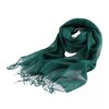 Prettystern Linen Plain Colour Unisex Summer Fringe Scarf, T31 Dark