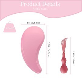 Comma-Shaped Small Dog Brush and Cleaning Comb, Fit for Yorkie, Shih Tzu, Maltese Maltipoo Pomeranian - Gentle Soft Bristles for Effortless Pet Hair Removal, Puppy Essentials (Pink)