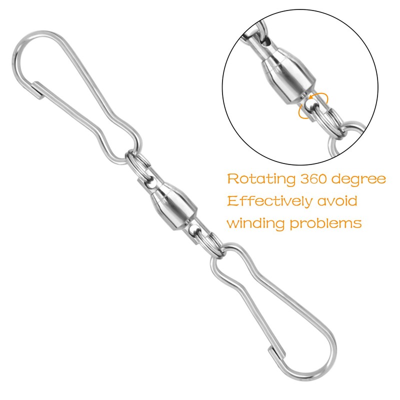KUUQA 12 Pack Spinning Dual Clip Swivel Hooks for Wind
