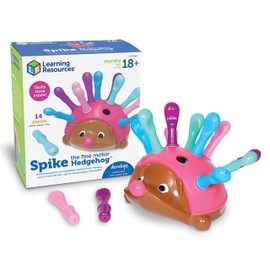 Learning Resources Spike The Fine Motor Hedgehog Pink - 14 Pieces, Ages 18+ months Fine Motor and Sensory Toy, Educational Toys for Toddlers, Montessori Toys