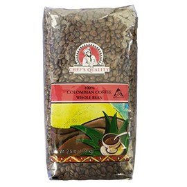 Chef's Quality Colombian Whole bean coffee, 2.5 Pound Bag