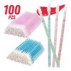 100 Aplicadores Maquillaje Pestaña Lip Brush Glitter Labio F