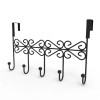 FixtureDisplays Over the Door Hook Rack Metal Hanger 5-Hook Clothes