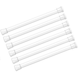 AIZESI Spring Tension Curtain Rods Short Tension Rod (White,8" to 12"-6Pcs)