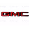 Auto Front Rear GMC Black Red Emblem Overlay 2019-2025 GMC