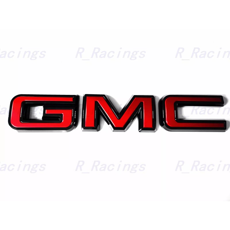 Auto Front Rear GMC Black Red Emblem Overlay 2019-2025 GMC