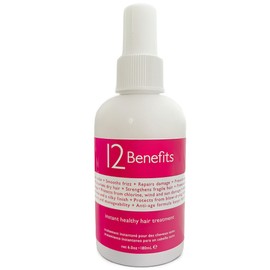 12 Benefits Leave-In Conditioner Spray + Salon-Quality Repair & Shine + 12-in-1 Professional Hair Treatment + Heat Protection + Anti-Frizz + Detangles & Strengthens + Instant Healthy Hair, 6 Fl Oz