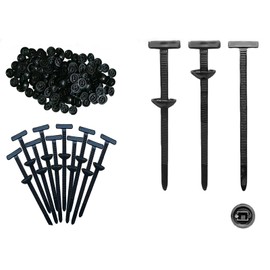 100PCS Nylon Universal Cable Tie Buckle,Heavy Duty Self Locking Nylon Zip Ties，Holder with Pin with Button Design, UV Resistant Zipties for Indoor Wire Tying Construction Auto ect