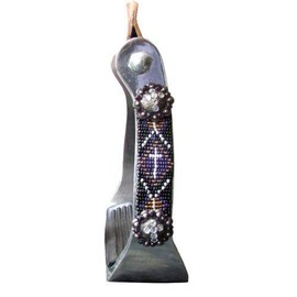 Showman Polished Aluminum Stirrups w/Beaded Accents