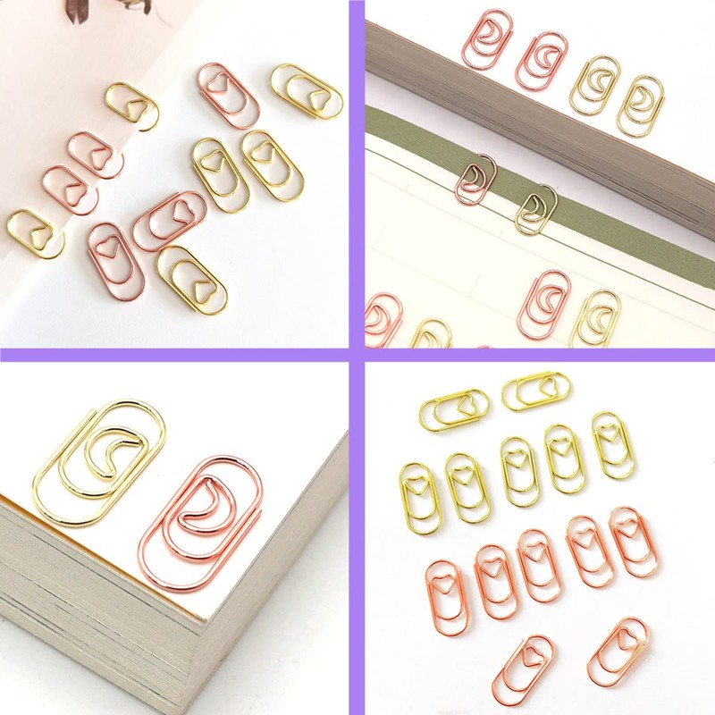 Getrays 60pcs Small Paper Clips, 2cm Cute Shape Heart Moon