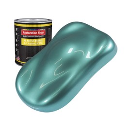 Restoration Shop - Gulfstream Aqua Metallic Acrylic Enamel Auto Paint - Quart Paint Color Only - Professional Single Stage High Gloss Automotive, Car, Truck, Equipment Coating, 2.8 VOC