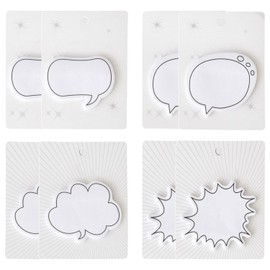 240 Sticky Notes with Speech Bubbles Sticky Notes Set, Cute Notes, Bubble Notes in Various Conversation Shapes, Suitable for Office, Meetings, Notes (4 Styles)