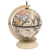 FAMIROSA Tabletop Globe Bar Wine Stand Eucalyptus Wood White