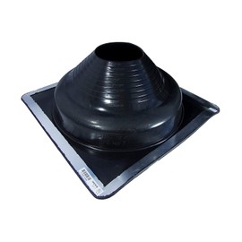 Dektite Premium #7 Black EPDM Metal Roof Pipe Flashing, Square Base, Pipe OD 6" to 12"