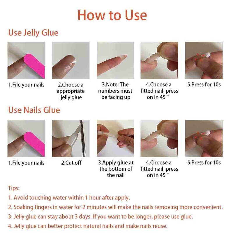 Enppode Medium Press on Nails Square Acrylic Nails Nude &