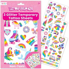 OOLY, Tattoo Palooza - Tatuaje temporal amigable con la piel y no tóxico para niños, Over The Rainbow