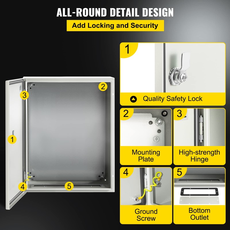 VEVOR NEMA Steel Enclosure, 20 x 16 x 8'' NEMA