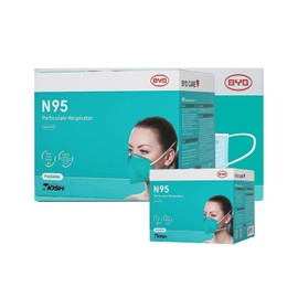 BYD Masks 8-Box(160PCS) Model DE2322 Disposable Single Use Individually Wrapped,EXP 5 Years After Production Date,Plus 18 Pack White AIRQUEEN Nano Fiber Filter Made in South Korea.
