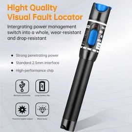 Moocci 3 Pcs Visual Fault Locator Fiber Optic Tester - Fiber Optic Cable Tester Meter with FC to LC Adapter - Tools Kit for FC/SC/ST/LC Connector,Network Cable Test - Green Blue Black
