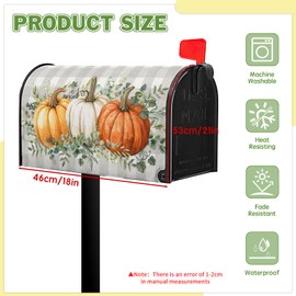 VentuCoven Pumpkin Mailbox Cover Harvest Fall Mailbox Covers Magnetic Standard Size 21x18 inch Green Eucalyptus Leaf Mail Box Covers Pumpkins Decorative Mailboxes for Outside Garden Buffalo Plaid