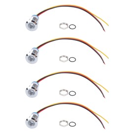 4 Sets PreWired Round LEDs Waterproof 2Color Indicator Lights Common Cathod 12mm 3-6V(Red and Yellow )