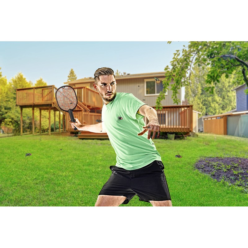 Bug Zapper Racket – Electric Fly Swatter for Gnats, Mosquitoes,