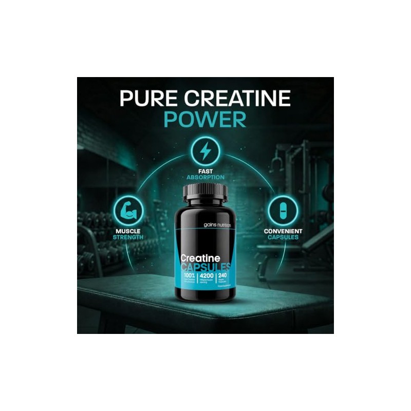 GN Creatine Capsules | 480 Creatine Monohydrate Capsules for Men