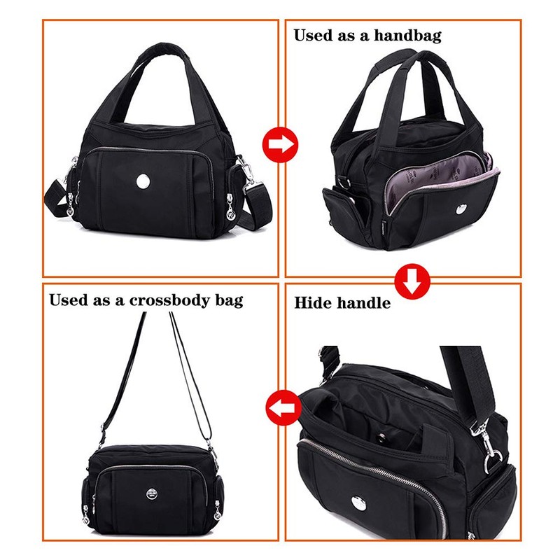 MINTEGRA Crossbody Bag for Women Waterproof Handbag Multi-Pocket Nylon Travel