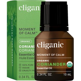 Cliganic Organic Coriander Seed Essential Oil, 100% Pure Natural for Aromatherapy | Non-GMO Verified (Packaging May Vary)