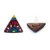 Hand painted radius sun and sky coconut shell triangle stud