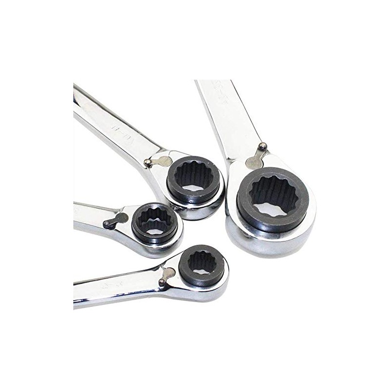 4 in 1 Reversible Ring Ratchet Spanner Multi-Purpose Twin Ended