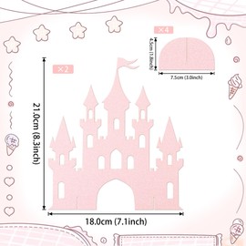 2 PCS Princess Castle Centerpieces Princess Theme Table Centerpieces Princess Castle Theme Birthday Party Table Decorations for Baby Shower Princess Girls Birthday Party Centerpieces Light Pink