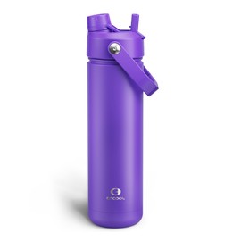 ENCOOL Insulated Water Bottle with Straw Stainless Steel Water Bottle, Leak-Proof, BPA-Free, Double Wall Vacuum Keeps Cold for 24 Hours for Sports, Travel, School (26 oz, Violet)