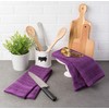 DII Basic Terry Collection Windowpane Dishtowel Set, 16x26, Eggplant Solid,