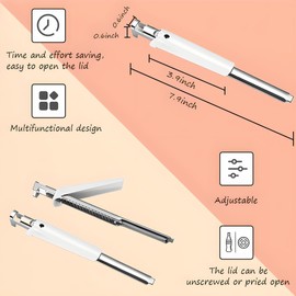 Effortless Arthritis Jar Opener for Seniors, Multi-Function Tin and Can Opener, Easy Grip for Weak Hands, Non-Slip, Stainless Steel, Opens Jars, Bottles, and Cans Effortlessly (2, White)