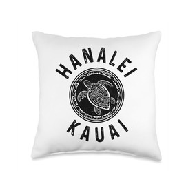 Hanalei Hawaii Surf Kauai Hawaiian Souvenir Surfer Throw Pillow