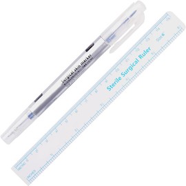 Rotulador de cejas de doble punta, Microblading con regla de, posicionamiento de maquillaje, 10 Uds