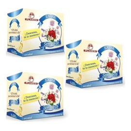 Serena-Té Extra Infusion Herbal 3 Cajas con 20 Sobres c/u - Té Relajante Para Dormir, Para el Estrés, La Ansiedad y Los Nervios Con Manzanilla, Valeri